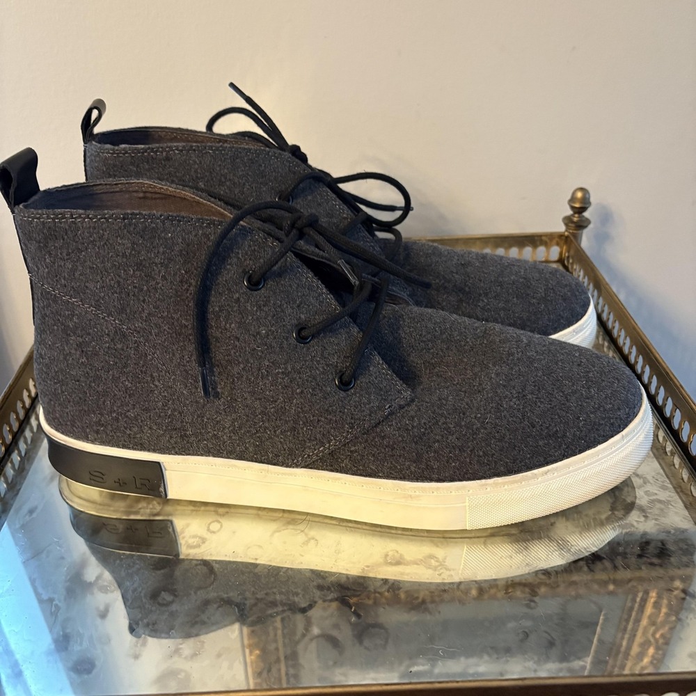 Strauss +‎ Ramm Shoes Mens Size 13 Gray Wool Chukka High Top Casual Sneakers